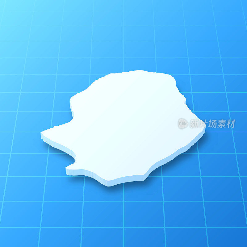 蓝色背景上的纽埃3D地图