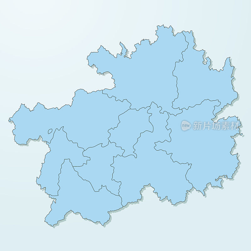 贵州蓝色地图上退化的背景向量