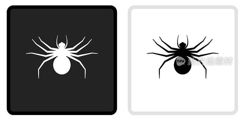 大蜘蛛图标在黑色按钮与白色翻转