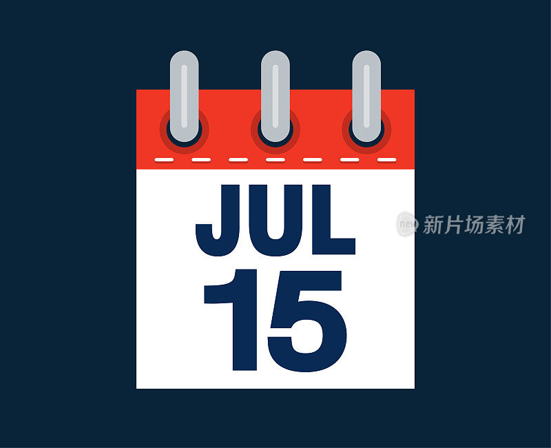 这个月的日历日期是7月15日