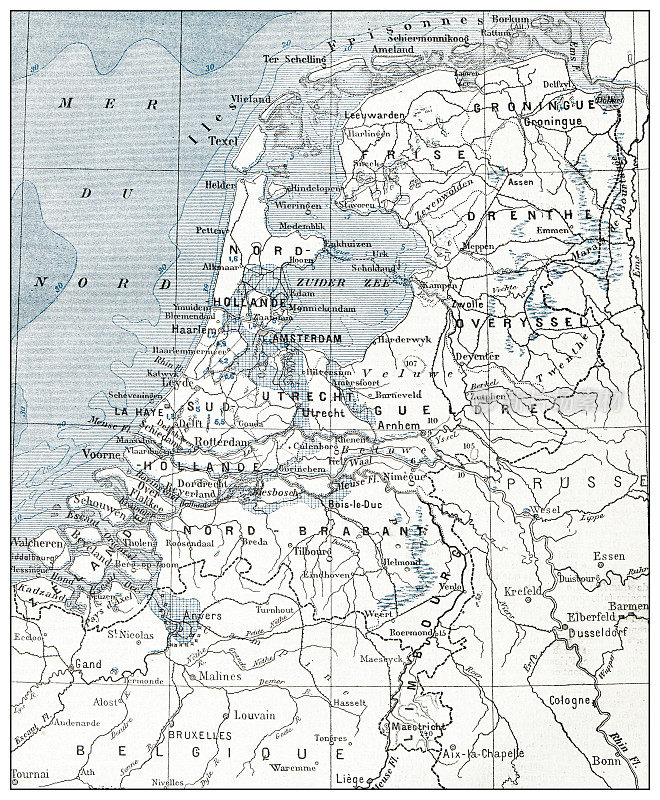 古老的法国荷兰地图