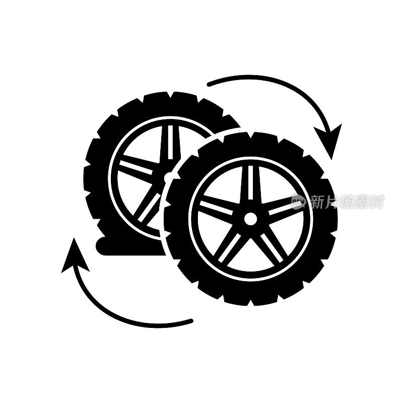 汽车车轮改变图标。