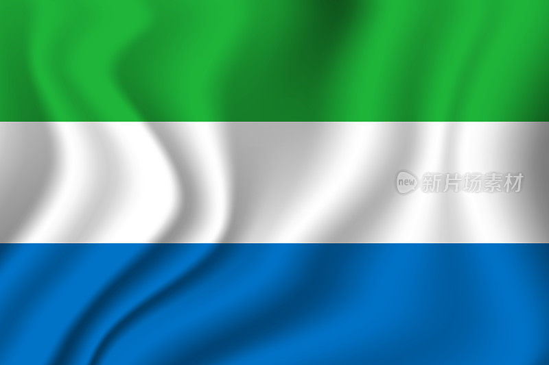 塞拉利昂国旗。官方颜色的国家象征。模板图标。摘要向量背景