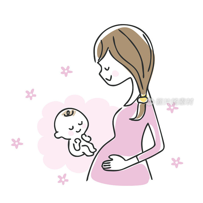 孕妇和婴儿的插图。