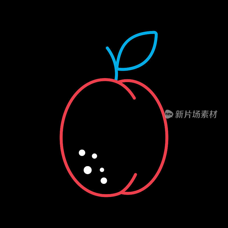 杏隔离设计矢量图标。水果标志