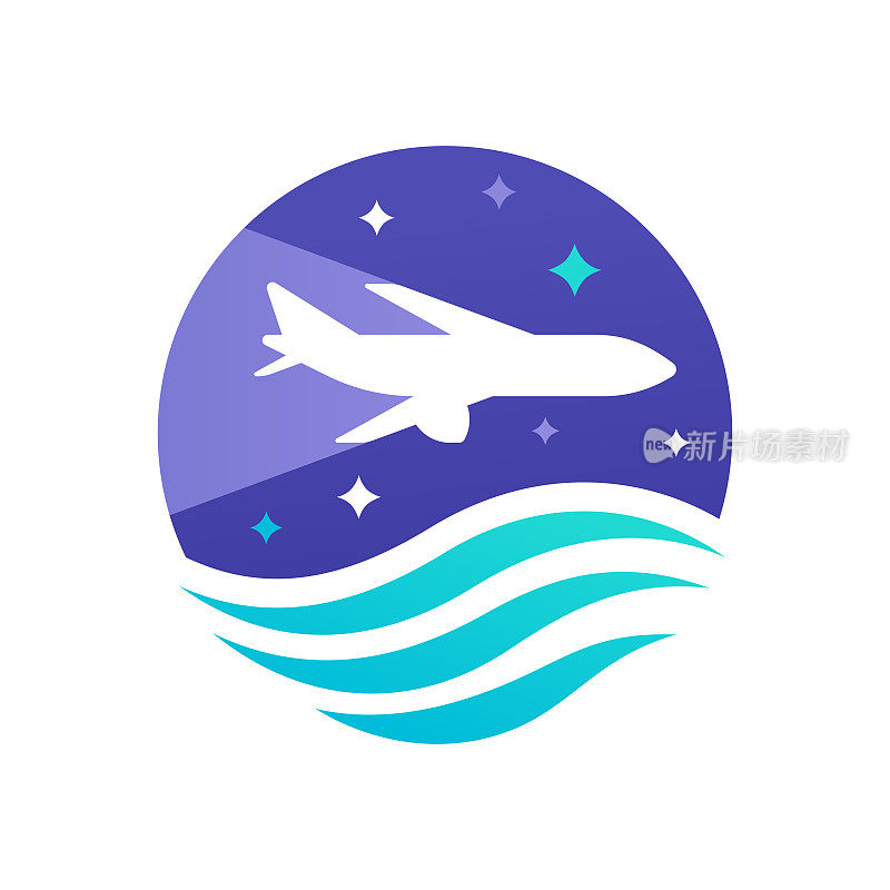 航空旅行飞机水设计元素符号