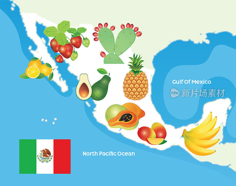 墨西哥水果地图