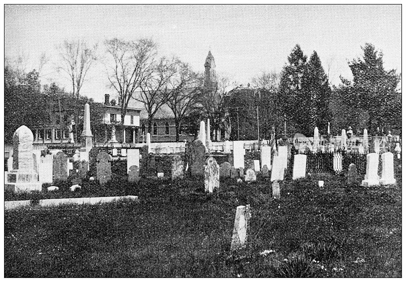 汉普顿县,马萨诸塞州的古董图像:帕尔默,公墓,天主教堂
