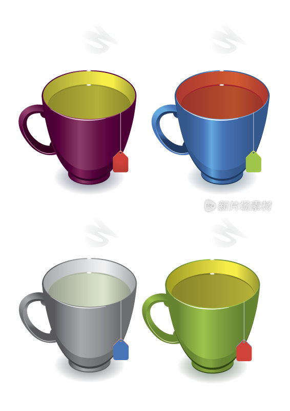 4种颜色的茶