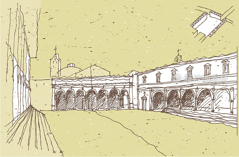 意大利历史建筑素描:佛罗伦萨，托斯卡纳