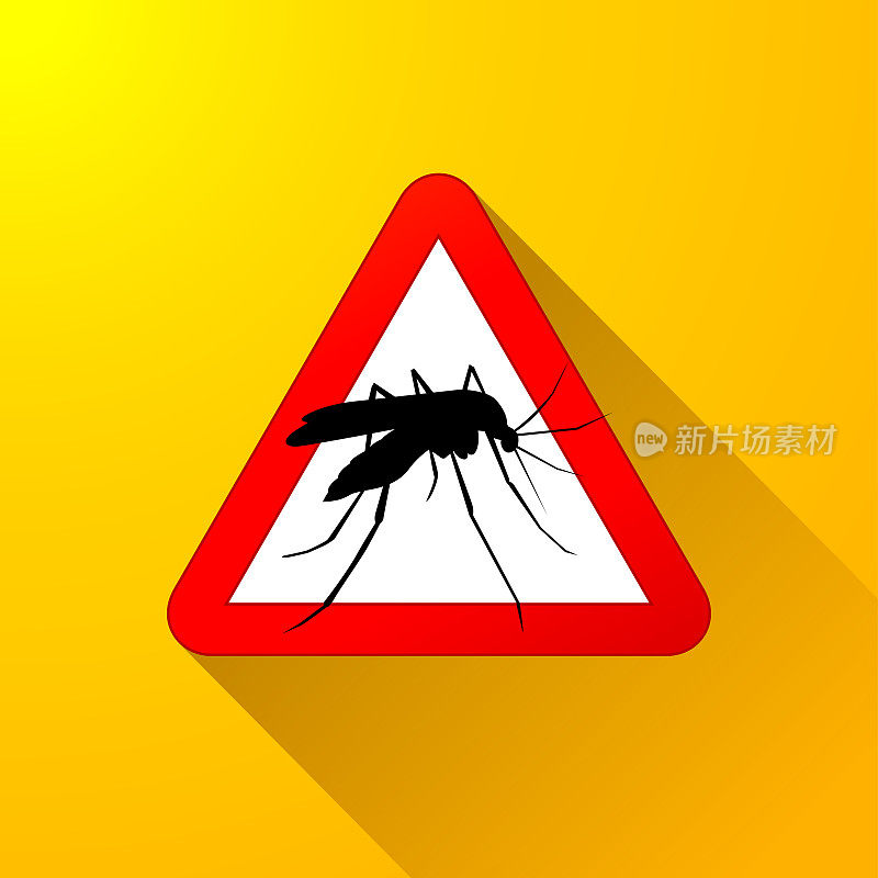 蚊子警告标志概念