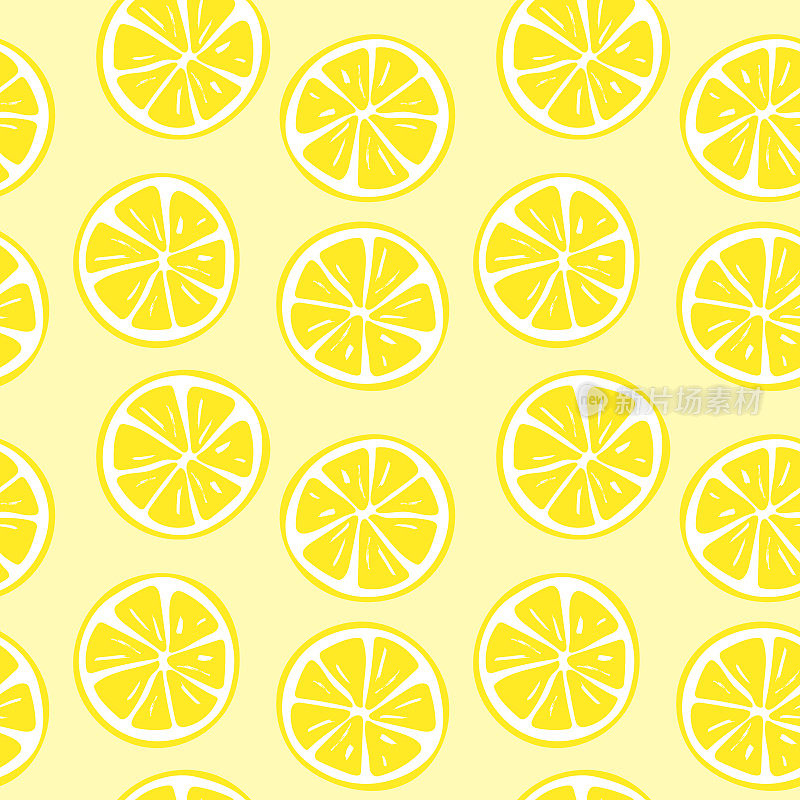 无缝柠檬片图案插图