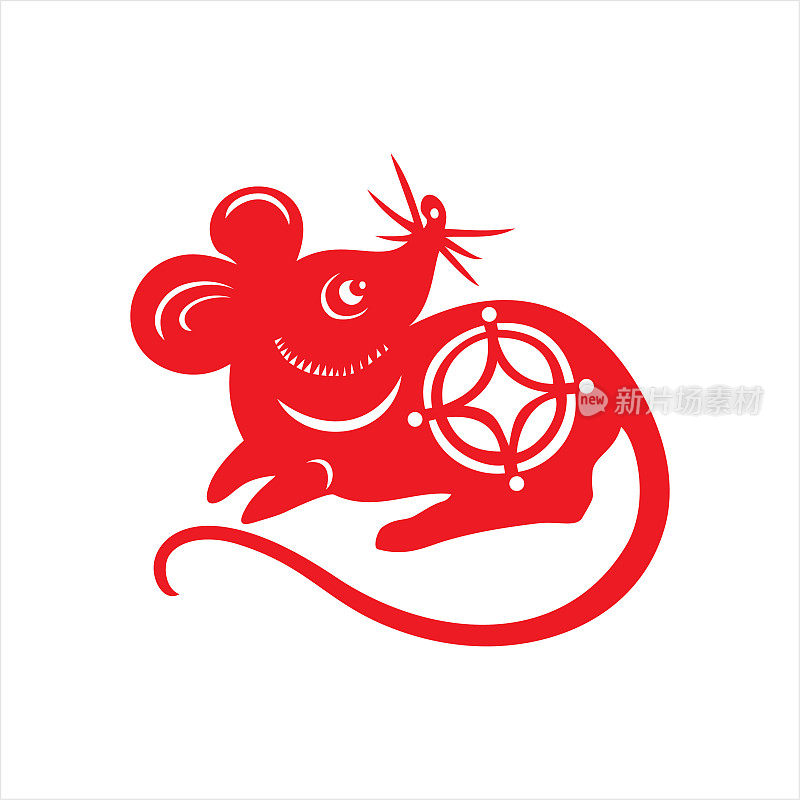 鼠剪纸，鼠年，2020，新年快乐，中国新年