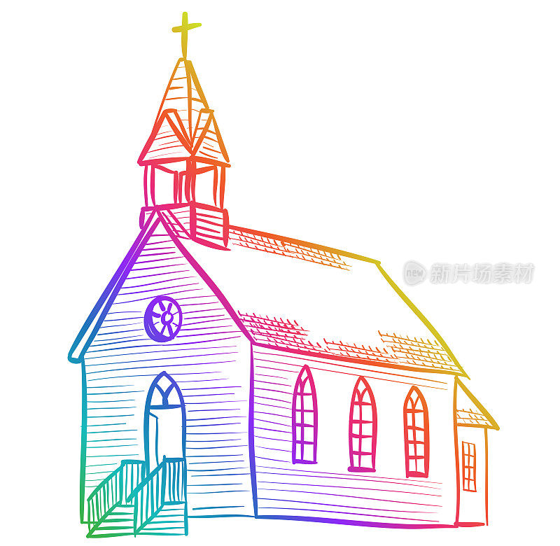 小白教堂彩虹