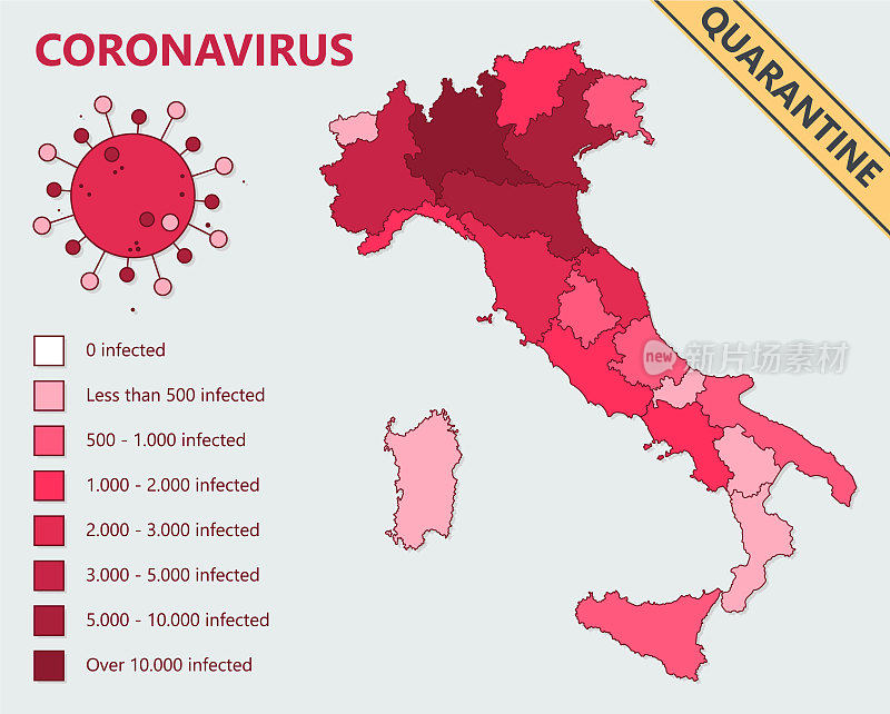意大利冠状病毒信息图表