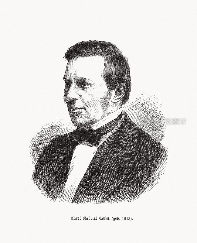 卡瑞尔・加布里埃尔・科贝(1813-1889)，荷兰学者，木刻，1893年出版