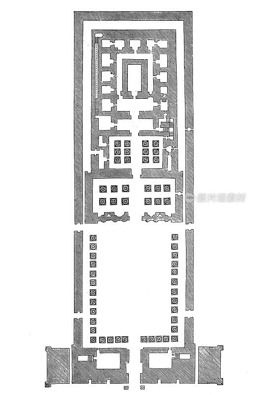 荷鲁斯神庙的平面图