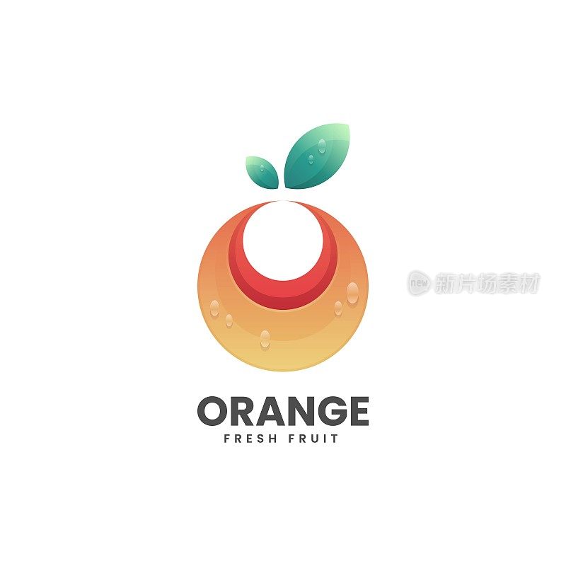矢量Logo插图橙色渐变彩色风格。