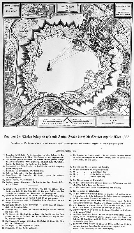 1683年在维也纳击败奥斯曼帝国:1683年，维也纳被土耳其人包围，在上帝的恩典下，基督徒解放了维也纳