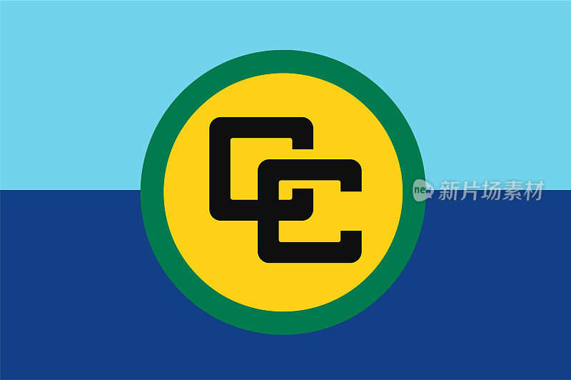 原始和简单的加勒比共同体旗帜。