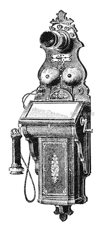 带有感应器的老式长途电话1896