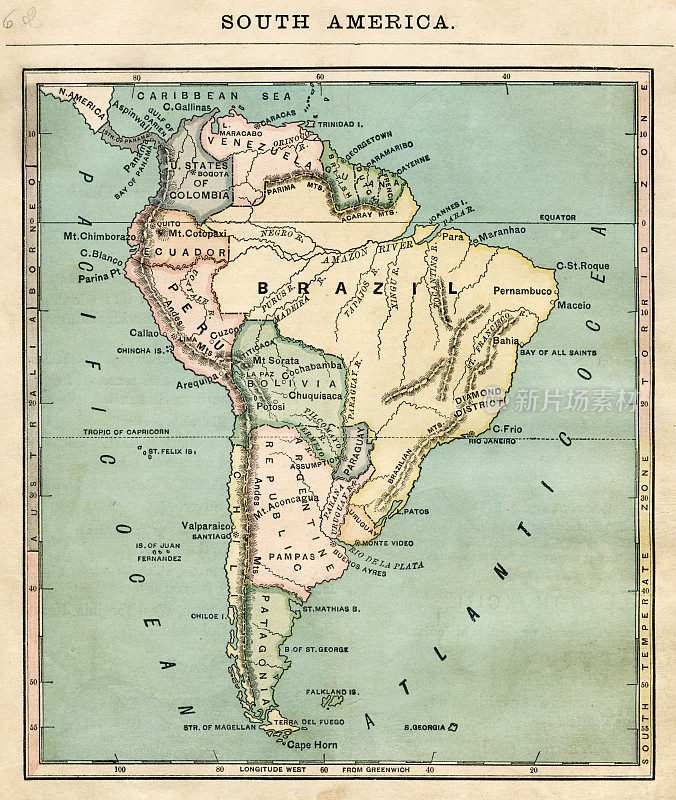 南美地图1876年