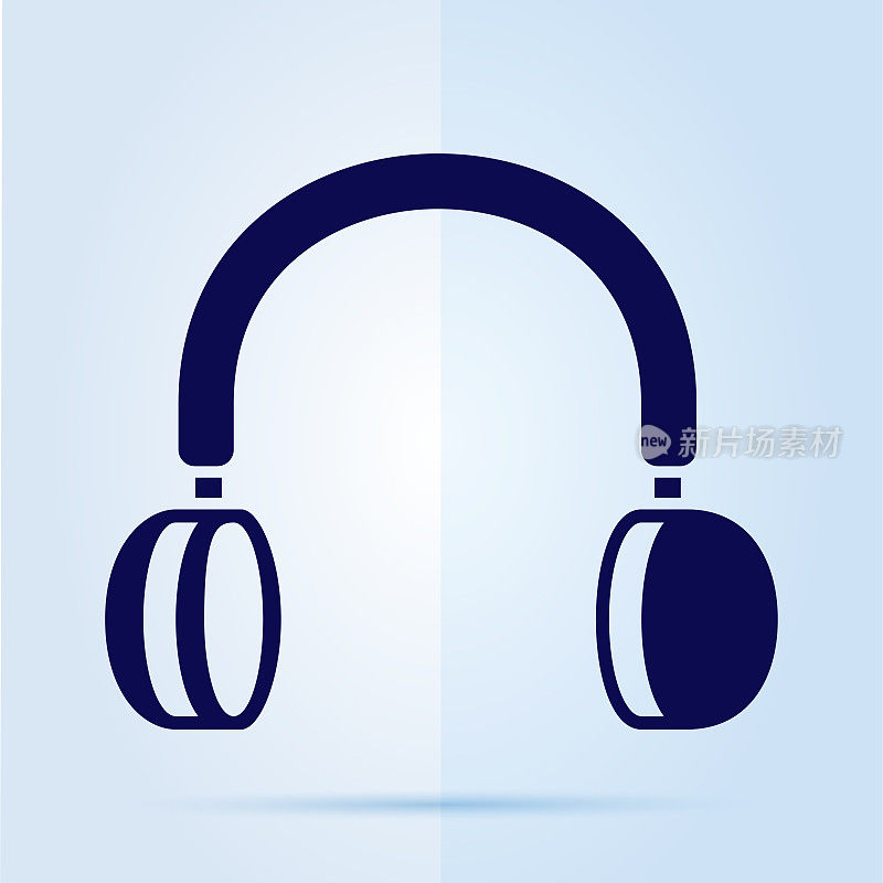 蓝色背景耳机图标。