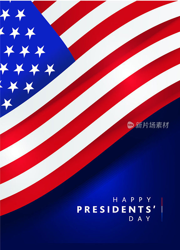 总统日快乐二月概念。模板设计，海报与文字