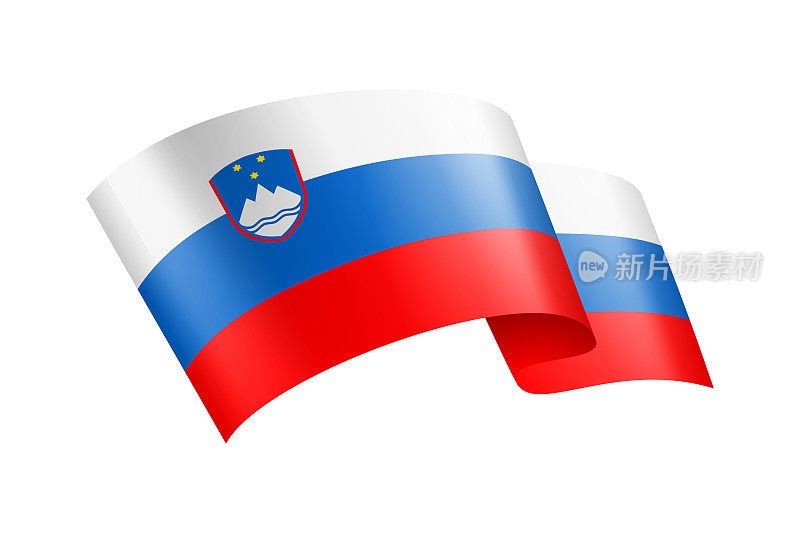 斯洛文尼亚国旗丝带。斯洛文尼亚国旗头旗。矢量股票插图