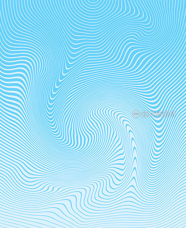 蓝色半色调图案，抽象背景的波纹，波浪线