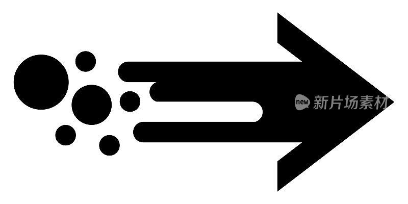 黑色箭头图标。箭头标志的网页设计和移动应用程序。现代速度箭头在平面风格矢量隔离在白色背景上。