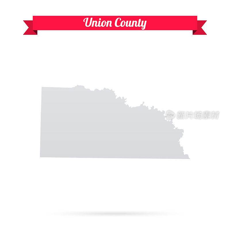 阿肯色州联合县。白底红旗地图