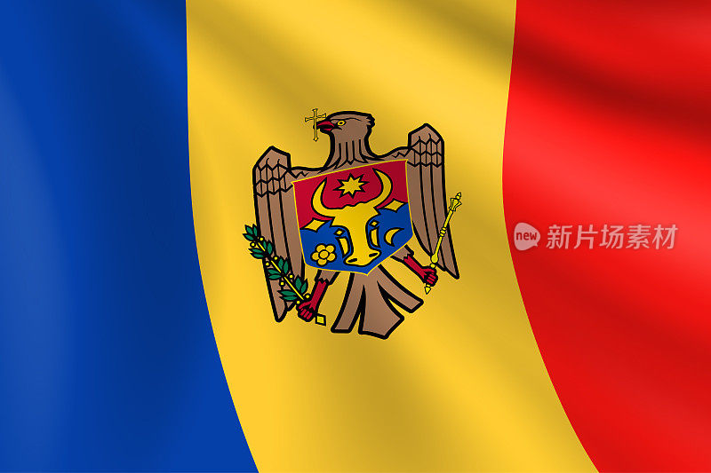 摩尔多瓦国旗。摩尔达维亚的旗帜。矢量标志背景。股票插图