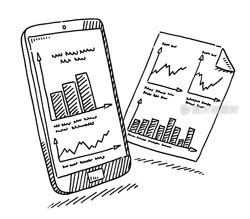 商务智能手机文档图形绘制