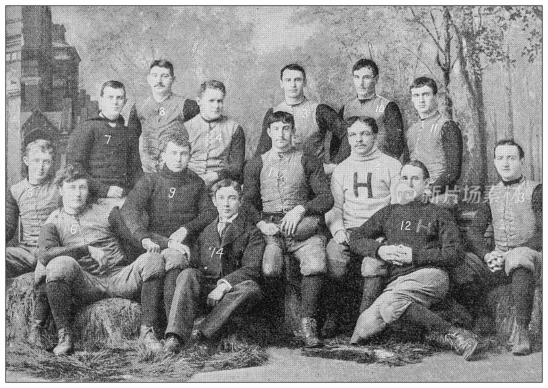 古董图片:1892年哈佛大学橄榄球队