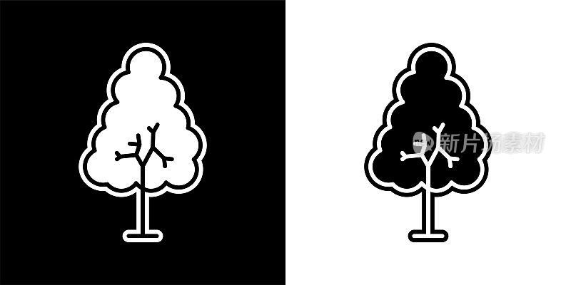 树木剪影图标。