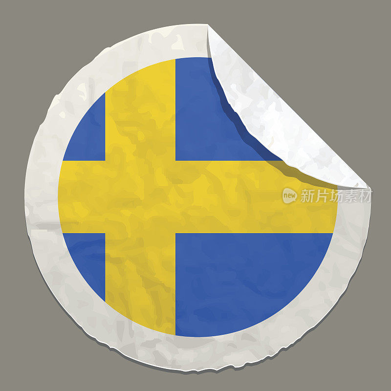 瑞典国旗上的纸标签