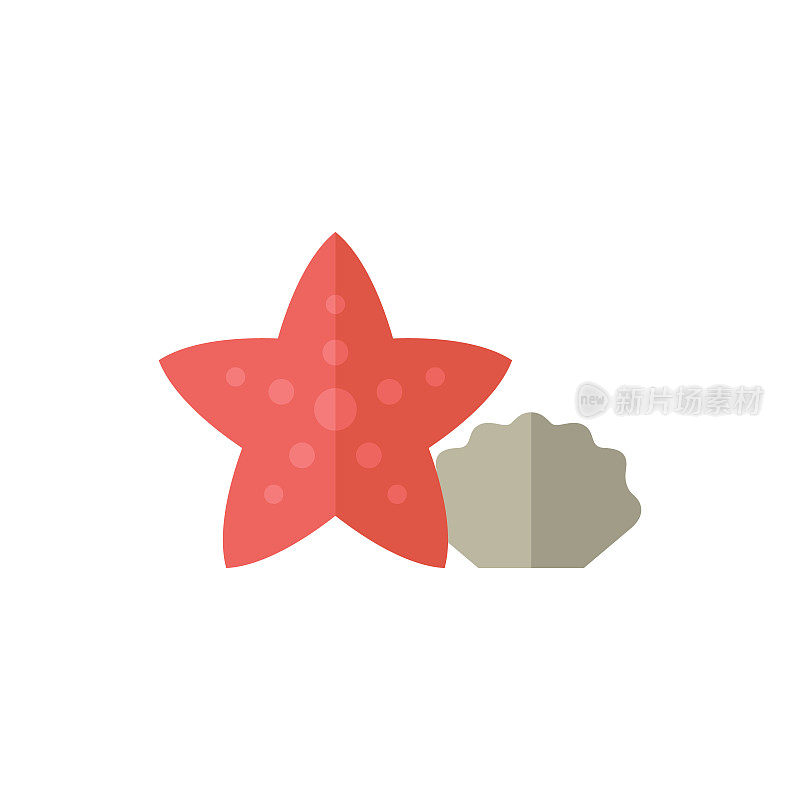 扁平的图标-海星鱼