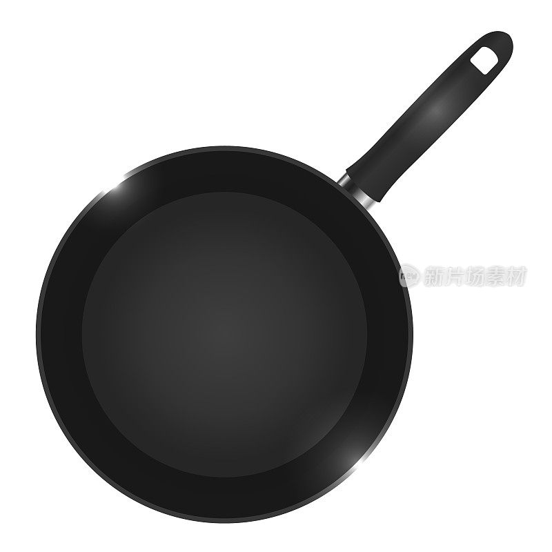 矢量插图的煎锅视图从上面。