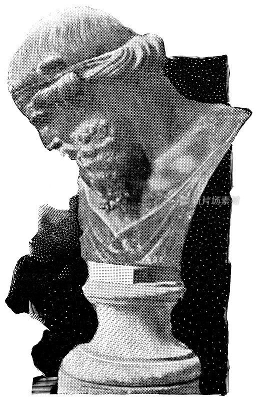 酒神雕像半身像-公元前1世纪