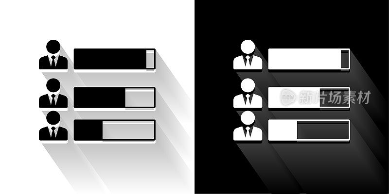 黑色和白色的长影子图标