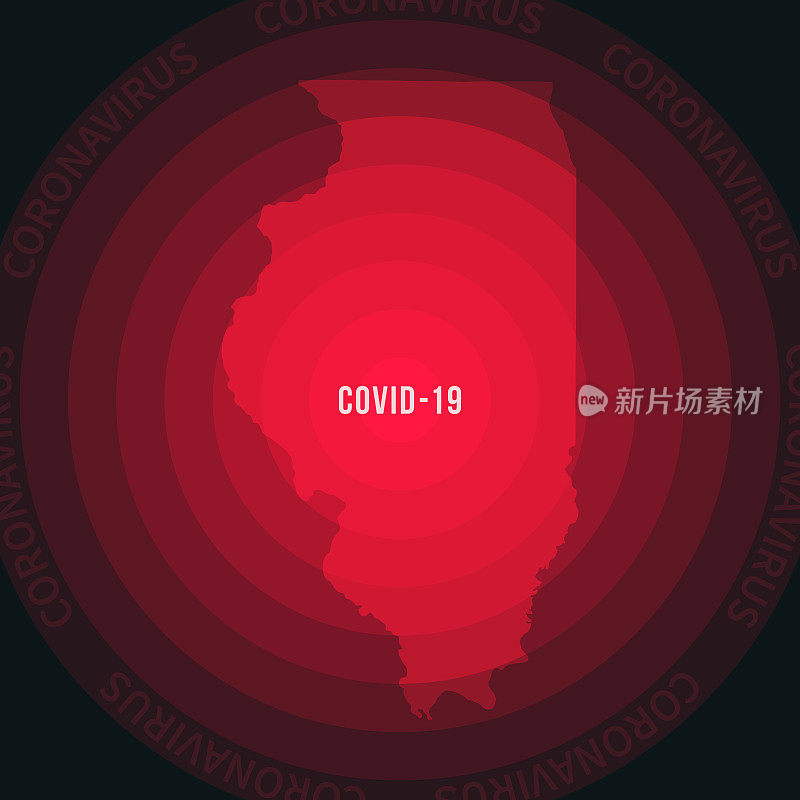 伊利诺斯州COVID-19传播地图。冠状病毒爆发