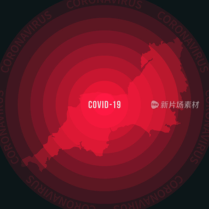 西南地区COVID-19疫情分布图。冠状病毒爆发