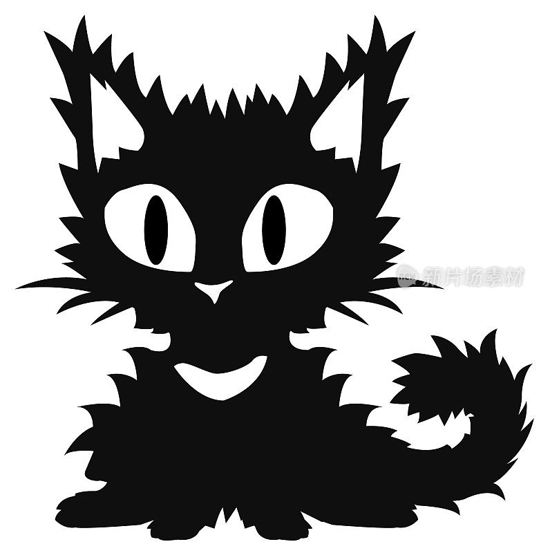 黑猫，毛绒绒的小猫