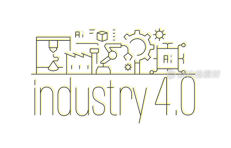 工业4.0线图标设计