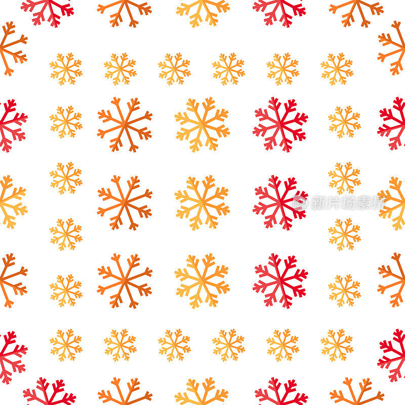 无缝圣诞图案背景与雪花。向量