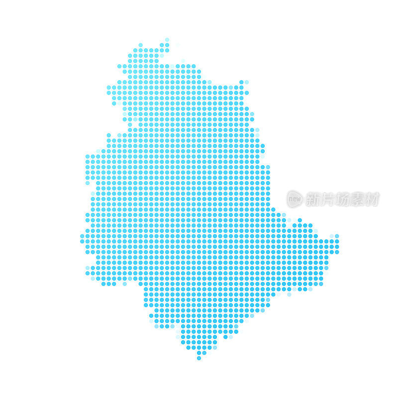 翁布里亚地图，白底蓝点