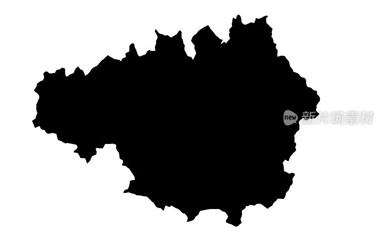 英国曼彻斯特市的黑色剪影地图