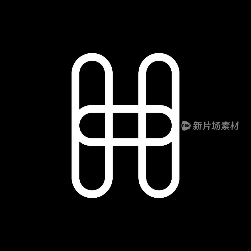 字母H实心标志