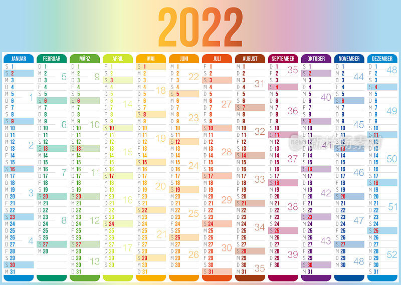 德国2022年日历